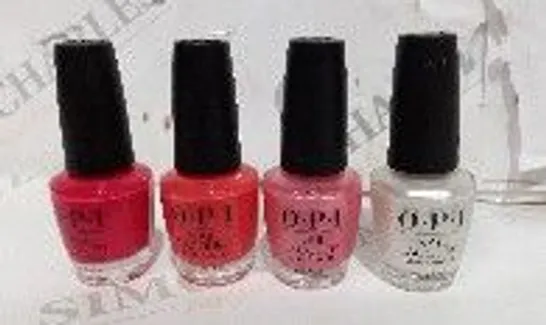 4 ASSORTED OPI NAIL LACQUER 