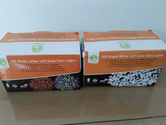 LOT OF 2 SETS OF 200 MULTI LED SOLAR FAIRY LIGHTS