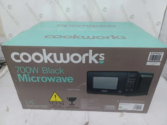 BOXED COOKWORKS 700W MICROWAVE IN BLACK