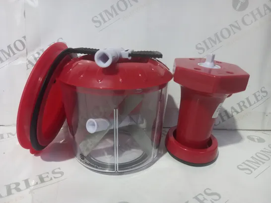 BOXED COOKS ESSENTIALS 5 BLADE PRESS CHOPPER WITH STORAGE LID - RED