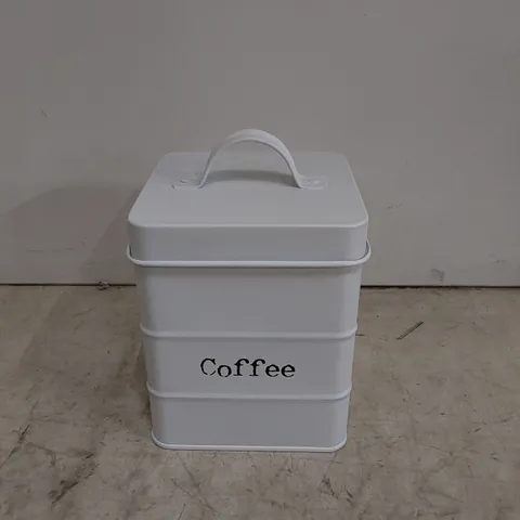 BOXED VINTAGE METAL KITCHEN COFFEE CANISTER 