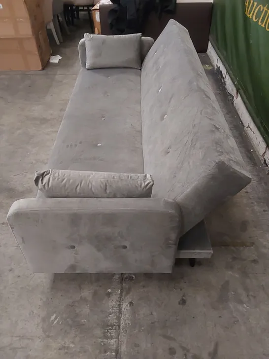 DESIGNER CADIZ GREY VELVET SOFA BED 