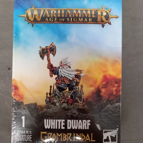 BOXED WARHAMMER AGE OF SIGMAR WHITE DWARF GROMBRINDAL MINIATURE