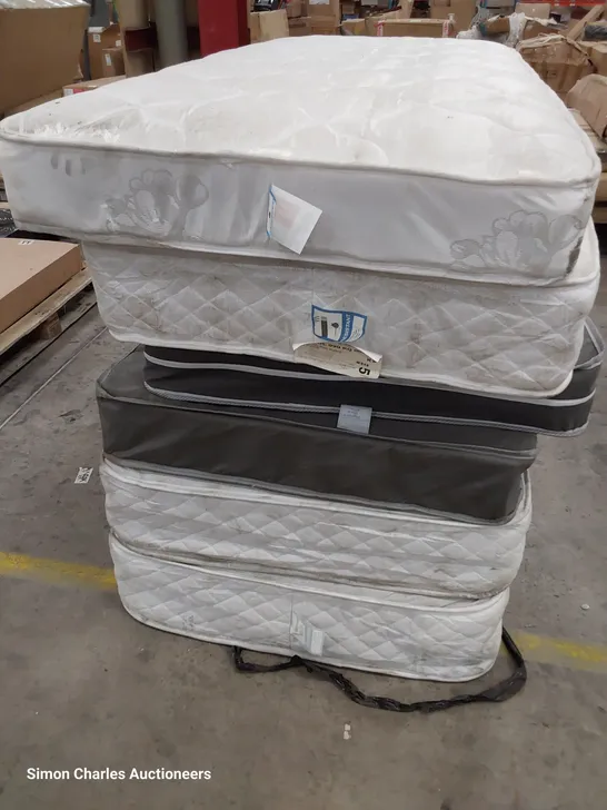 APPROXIMATELY SIX UNBAGGED SINGLE MATTRESSES 