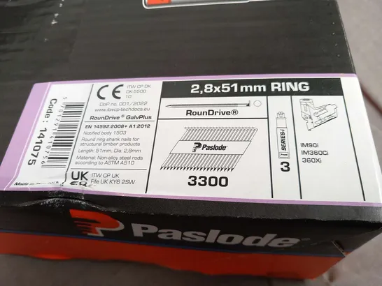 BOXED PASLODE SERIES -I 2.8X51MM RING COVERED OUTDOOR GALV PLUS