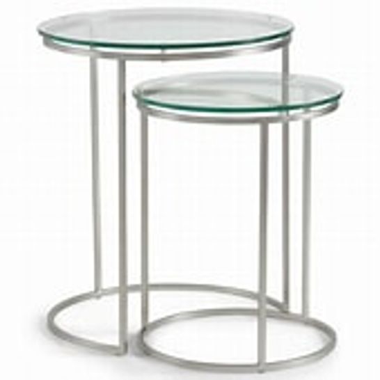 BOXED KNOX GREY GLASS NESTED TABLE PAIR (1 BOX)