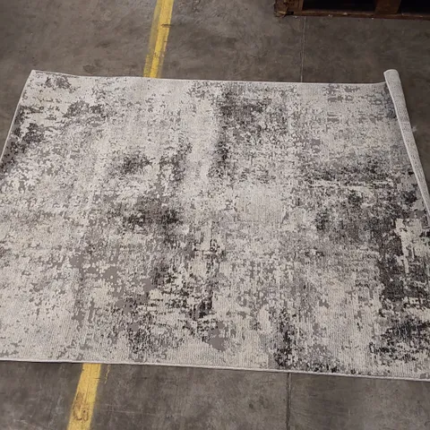 EDGEWORTH MACHINE WOVEN GREY/IVORY RUG 170CMX120CM