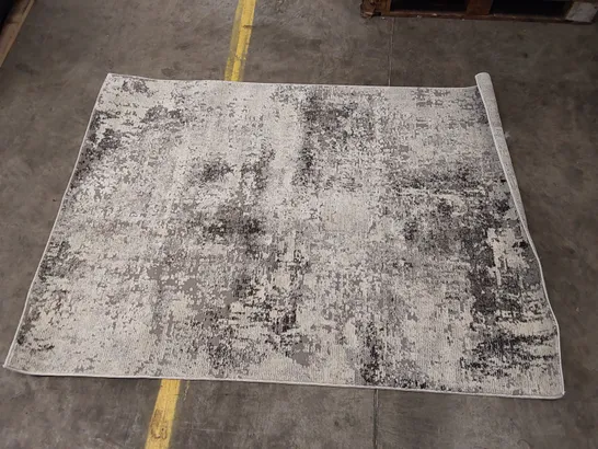 EDGEWORTH MACHINE WOVEN GREY/IVORY RUG 170CMX120CM