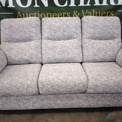 QUALITY BRITISH DESIGNED & MANUFACTURED G PLAN SPENCER 3 SEATER SOFA REMCO LIGHT GREY FABRIC