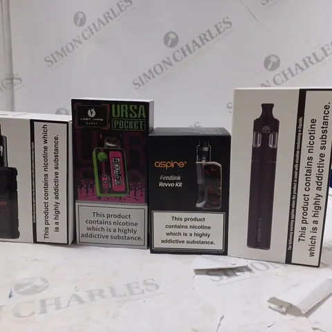 APPROXIMATELY 25 BOXED E-CIGARETTES TO INCLUDE ASPIRE REVVO KIT , LOST VAPE QUESTS , INNOKIN ENDURA T20 S , ETC 