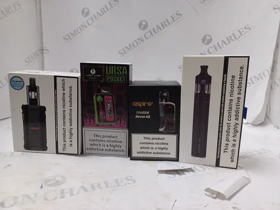 APPROXIMATELY 25 BOXED E-CIGARETTES TO INCLUDE ASPIRE REVVO KIT , LOST VAPE QUESTS , INNOKIN ENDURA T20 S , ETC 