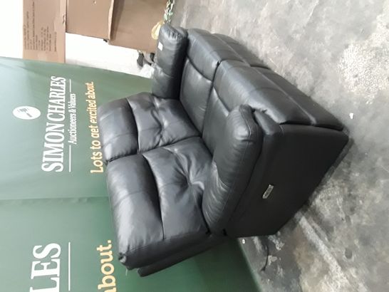 QUALITY CORSICA BLACK FAUX LEATHER POWER RECLINING TWO SEATER SOFA