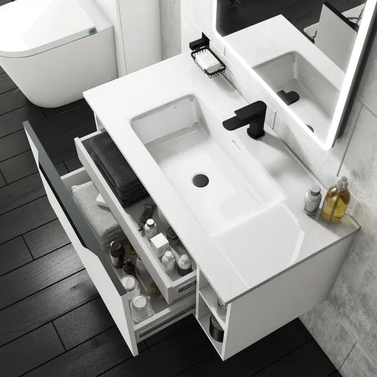 BOXED SION 910MM WHITE CERAMIC BASIN 