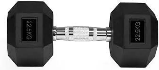 BOXED METIS RUBBER HEX DUMBBELL 22.5 KG - SINGLE 