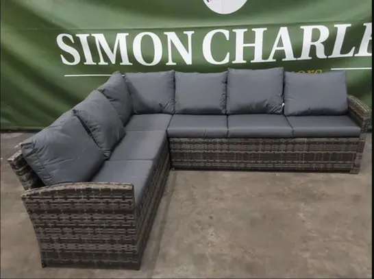 BRAND NEW BOXED NEVADA GARDEN & PATIO RATTAN SOFA SET (3 BOXES) RRP £995