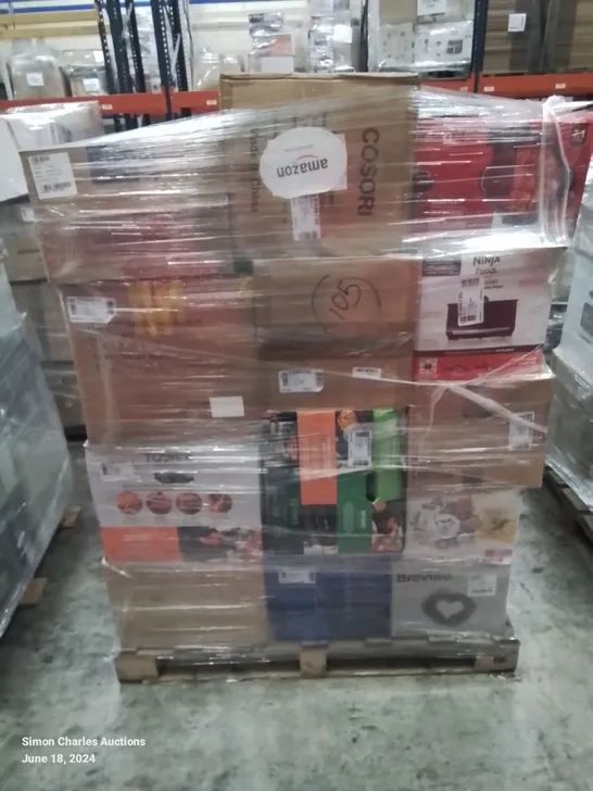 PALLET OF APPROXIMATELY 35 UNPROCESSED RAW RETURN HOUSEHOLD AND ELECTRICAL GOODS TO INCLUDE;