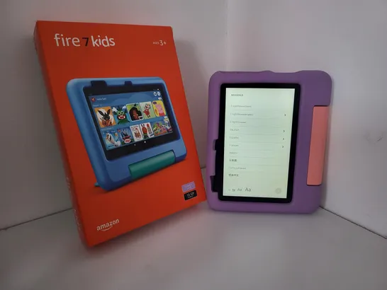 BOXED AMAZON FIRE 7 KIDS 16GB ANDROID TABLET WITH CHILD PROOF CASE - PURPLE CASE