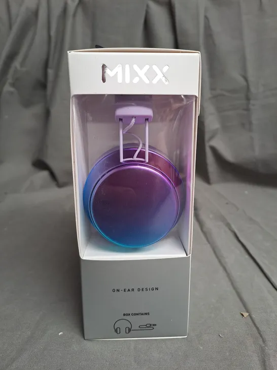 BOXED AND SEALED BRAND NEW MIXX AUDIO OX1 MERMAID FOLDABLE WIRED ON-EAR HEADPHONES PURPLE