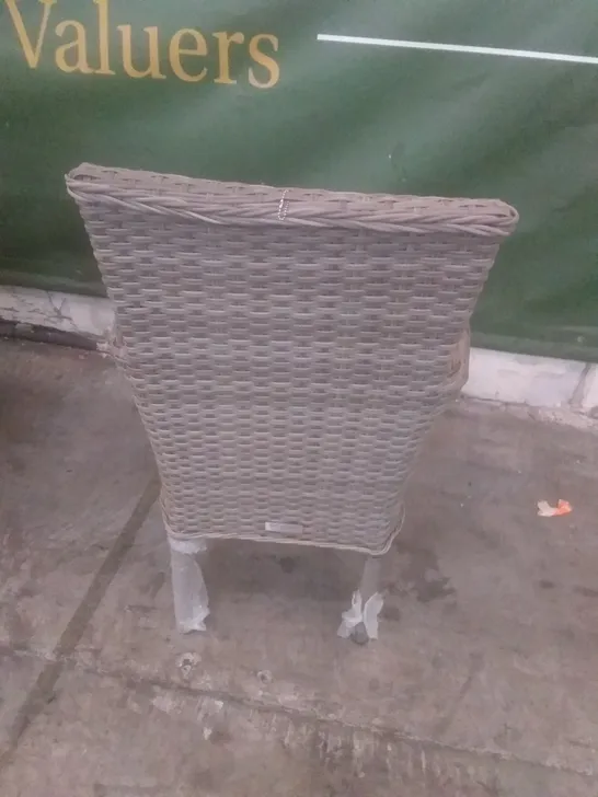 X4 RATTAN EFFECT GARDEN CHAIRS GREY