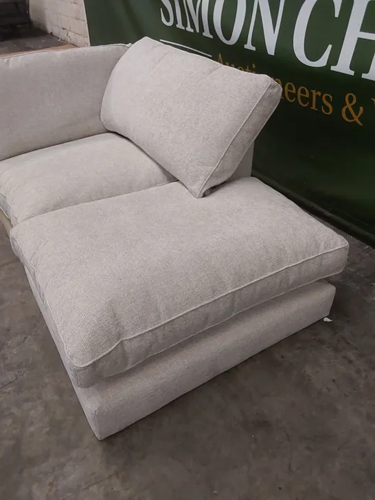 DESIGNER FABRIC UPHOLSTERED CHAISE SOFA PART WITH CUSHIONS - INCOMPLETE SOFA PIECE