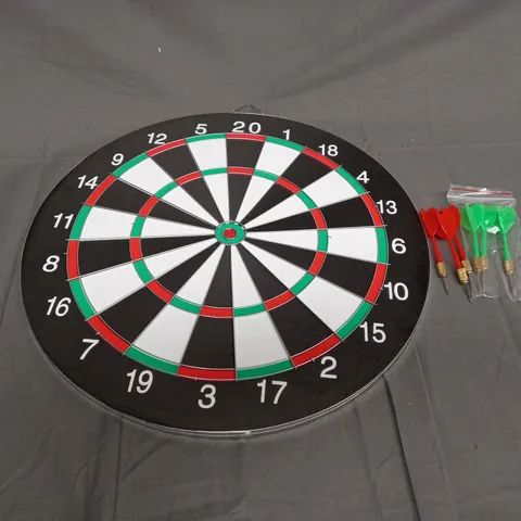 M.Y DOUBLE SIDED DARTBOARD - COMES WITH 6 DARTS