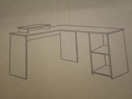 PALLET OF APPROXIMATELY 18 BOXED L-SHAPED COMPUTER DESKS 