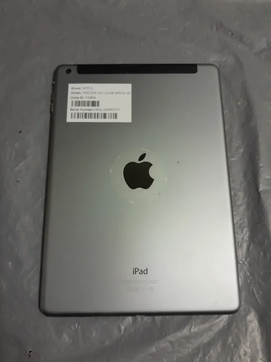 UNBOXED APPLE IPAD AIR CELLULAR IN SPACE GREY - A1475