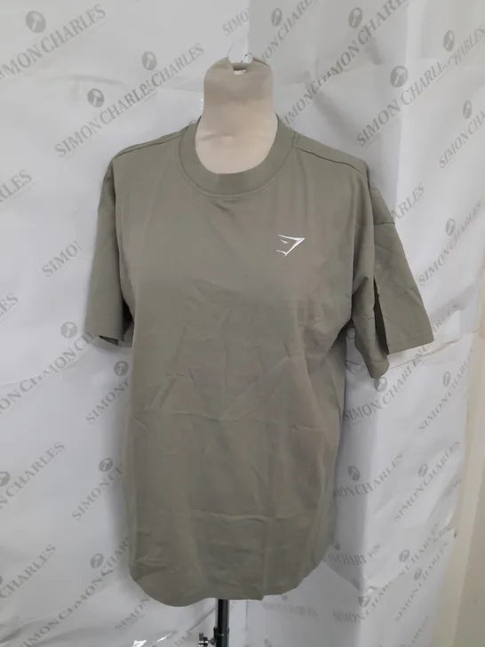 GYMSHARK TRAINING OVERSIZED T-SHIRT IN GREEN SIZE S