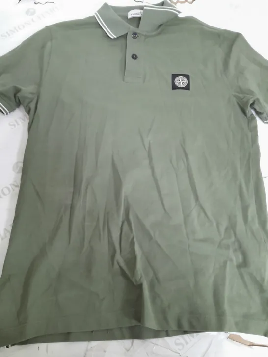 STONE ISLAND POLO SHIRT SLIM FIT IN KHAKI - LARGE