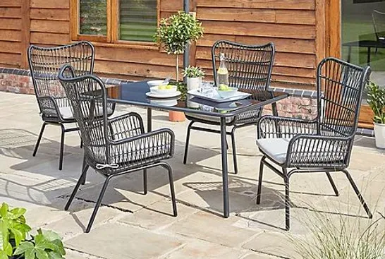 BRAND NEW BOXED ARIZONA BLACK 5 PIECE DINING SET(2 BOXES) RRP £549