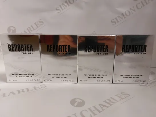 BOX OF APPROX 4 REPORTER FOR MEN PERFUMED DEODORANT SPRAY - 4X75ML