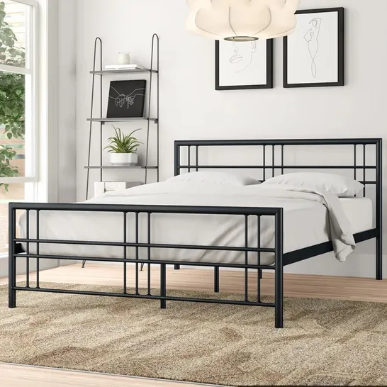 BOXED SIMONTON 4'6" DOUBLE BED FRAME - SILVER (1 BOX)