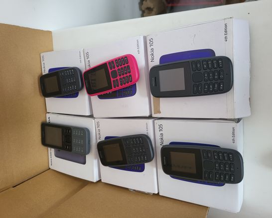 LOT OF 6 NOKIA DIAL PAD MOBILE PHONES