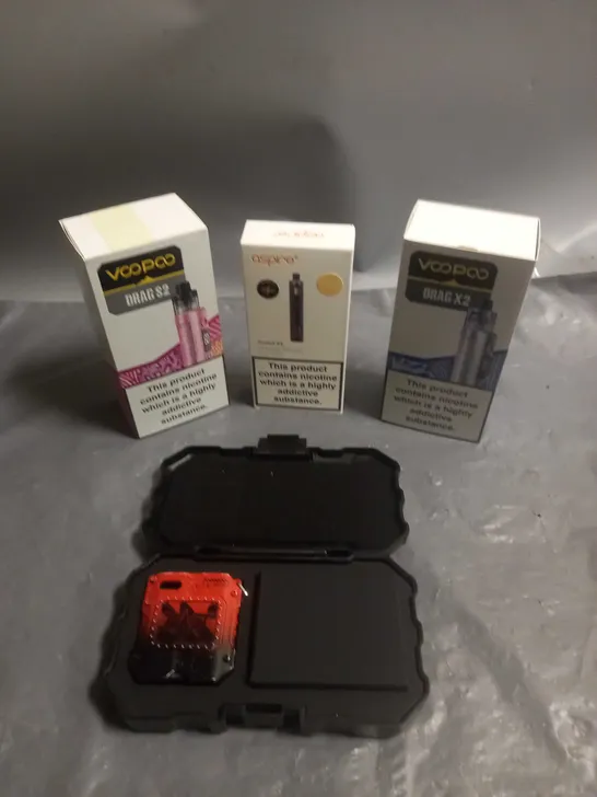 APPROXIMATELY 20 BOXED E-CIGARETTES TO INCLUDE UWELL, ASPIRE, VOOPOO ETC