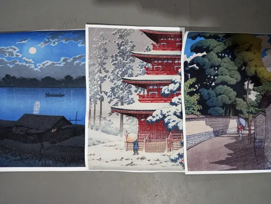 COLLECTION OF 3 JAPANESE ART PRINTS BY KAWASE HASUI