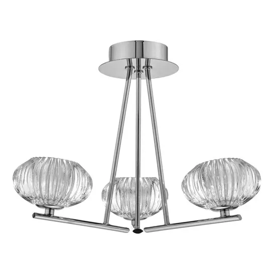 BOXED ROSELYN 3-LIGHT SEMI FLUSH MOUNT