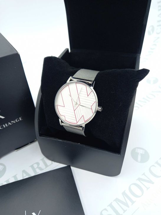 BRAND NEW BOXED ARMANI WATCH SILVER MESH RRP £268.5