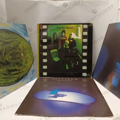 BOX OF APPROX 10 ASSORTED VINYL'S  TO INCLUDE -THE YES ALBUM - FLATINUM MIKE OLDFIELD - MIKE OLDFIELD HERGEST RIDGE ECT