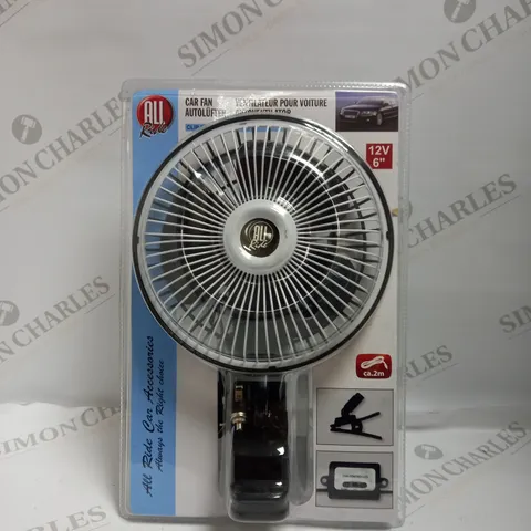 CAR FAN 12V WITH CLAMP 15CM