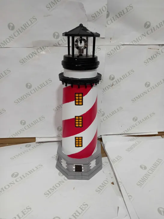 GARDEN REFLECTIONS SOLAR LED LIGHTHOUSE 50CM - RED