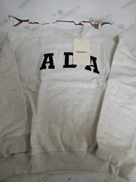 ADANOLA ADA OVERSIZED SWEATSHIRT IN LIGHT GREY - SMALL