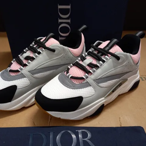 BOXED PAIR OF DIOR TRAINERS IN BLUE/WHITE/RED - 42