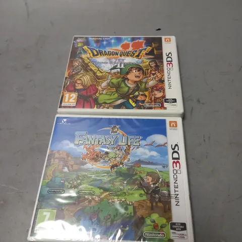 LOT OF 2 NINTENDO 3DS GAMES TO INCLUDE DRAGON QUEST VII FRAGMENTS OF THE FORGOTTEN PAST AND FANTASY LIFE