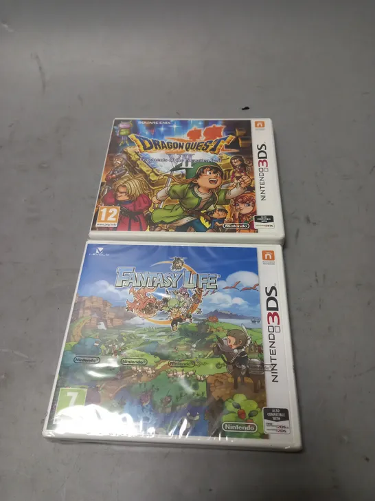 LOT OF 2 NINTENDO 3DS GAMES TO INCLUDE DRAGON QUEST VII FRAGMENTS OF THE FORGOTTEN PAST AND FANTASY LIFE