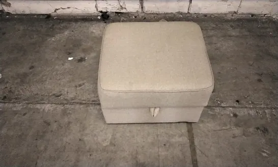 QUALITY DESIGNER BEIGE FABRIC STORAGE FOOTSTOOL