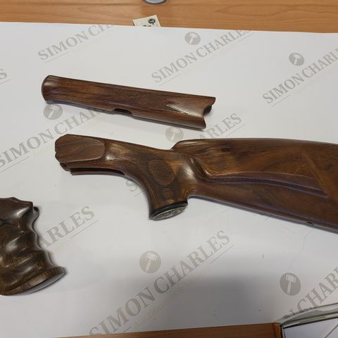 WOODEN REPLICA RIFLE STOCK, HAND GRIP AND UNDER BARREL REPLACEMENT PARTS