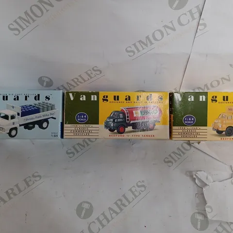 BOX OF 3 SEALED VAN GUARDS TRUCKS TO INCLUDE - CO OP THAMES TRADER - CLASSIC COMMERCIAL VEHICLES BEDFORDS FUEL TANKER -  CLASSIC COMMERCIAL VEHICLES BEDFORDS TYPE VAN 