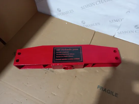 BOXED DESIGNER RED METAL 12T HYDRAULIC PRESS PARTS (COLLECTION ONLY)