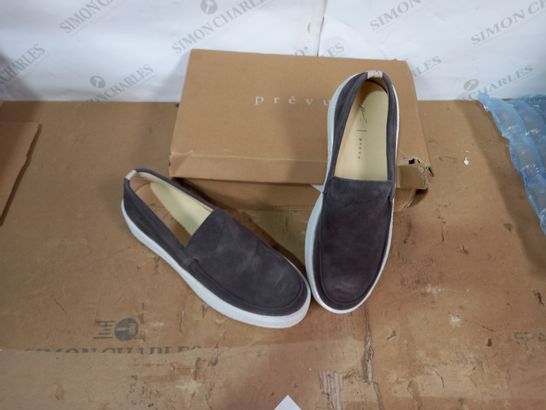 BOXED PAIR OF PREVU GREY SHOES SIZE 43