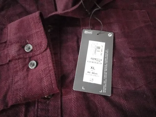 M&S PURE COTTON SHIRT IN BURGHUNDY - XL